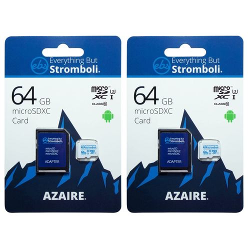 Everything But Stromboli 64GB Azaire 2 Pack MicroSD Memory Cards for DJI Drone Works with Mavic Air 2, Mavic Mini 2, FPV, Mavic Mini, Mavic 2, Mavic Pro, Mavic Air - Class 10 U3 4K Micro SDXC Cards