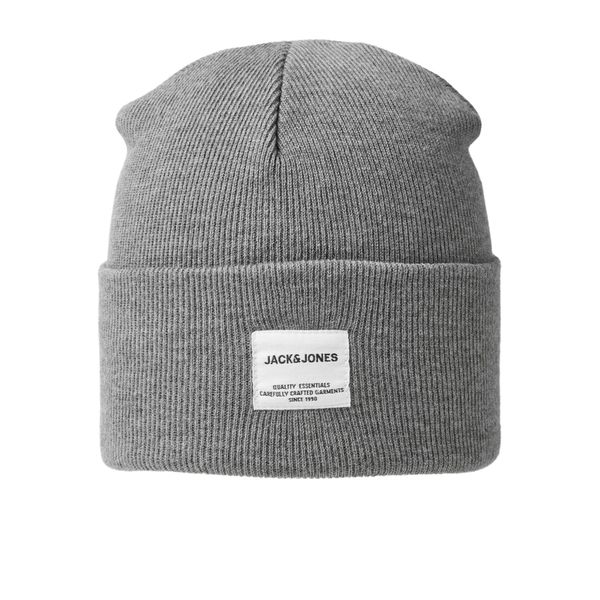 JACK & JONES Men's Jaclong Knit Beanie Noos Hat - Modern Grey (Grey Melange Grey Melange)