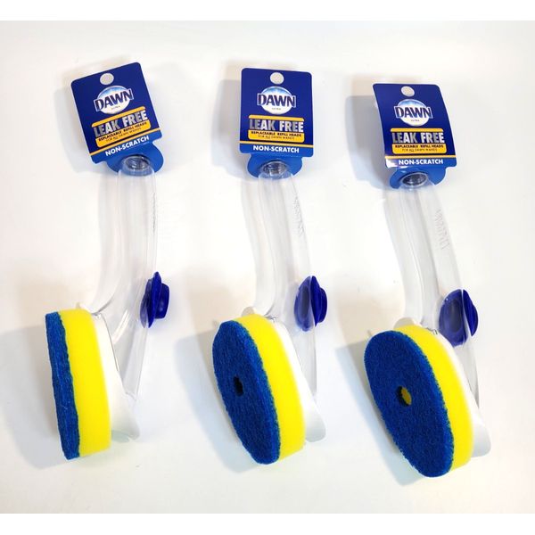 Dawn Soap Dispensing Dish Wand with Refill Non-Scratch Scrubber Sponge 3 Units