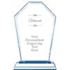 Custom Retirement Award, Crest Blue Base Personalized Crystal Trophy