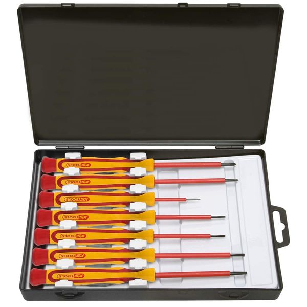 KS Tools 500.6165 Insulated precision screwdriver set, 7 pcs