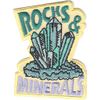 "ROCKS & MINERALS" PATCH-Iron On Embroidered Patch/Outdoors, Learning, Research