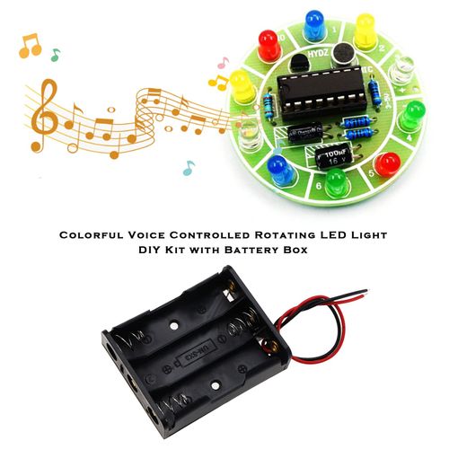Soldering Project DIY Electronic Kits Circuit Board Practice Kit Colorful LED Spinning Wheel Rotate with Music for Adults Kids Beginners Friends