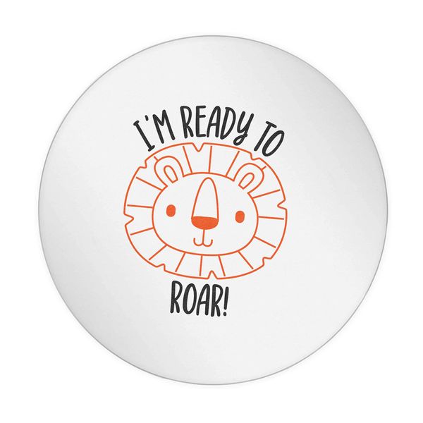 Flox Creative 24 45mm Gloss Circle Stickers I'm Ready to Roar