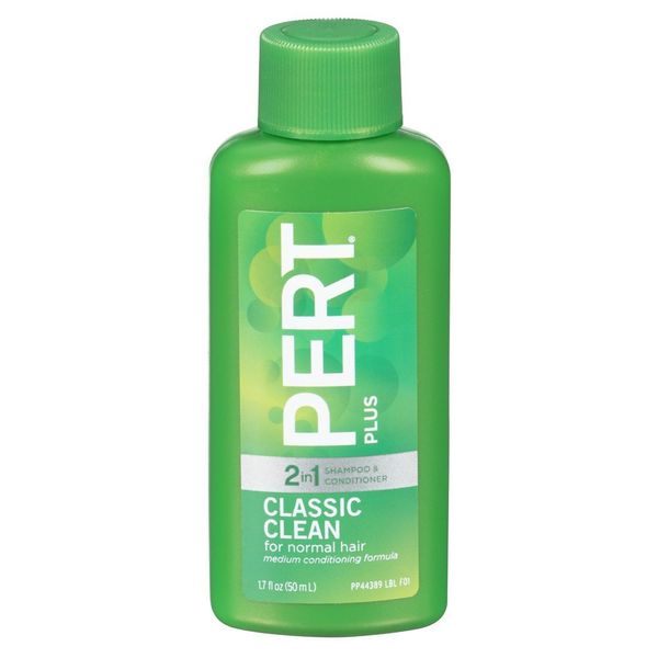 Pert Classic Clean 2in1 Shampoo & Conditioner Great for Travel or your Gym Bag 1.7 fl. oz.