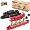 Power Distribution Block Bus Bar 4 X 5/16  Posts 6 X #8 Screws Terminals Max....