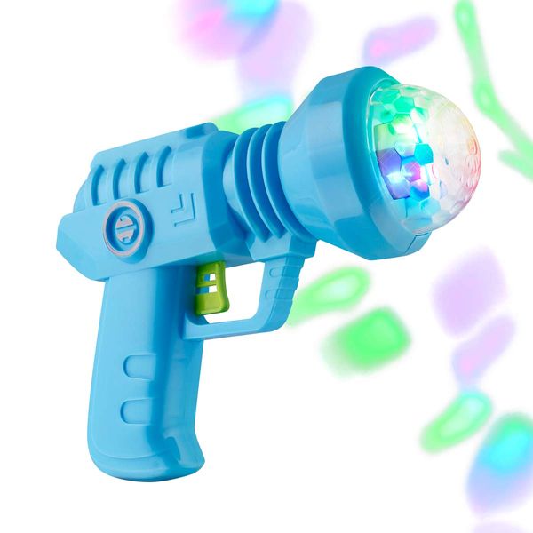 FlashingBlinkyLights Space Gun Cool Light Up Toy with LED Projecting Spinning Lights