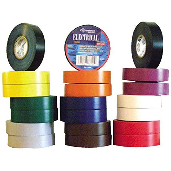 Electrical Tapes, 60 ft x 3/4 in, Black (40 Pack)