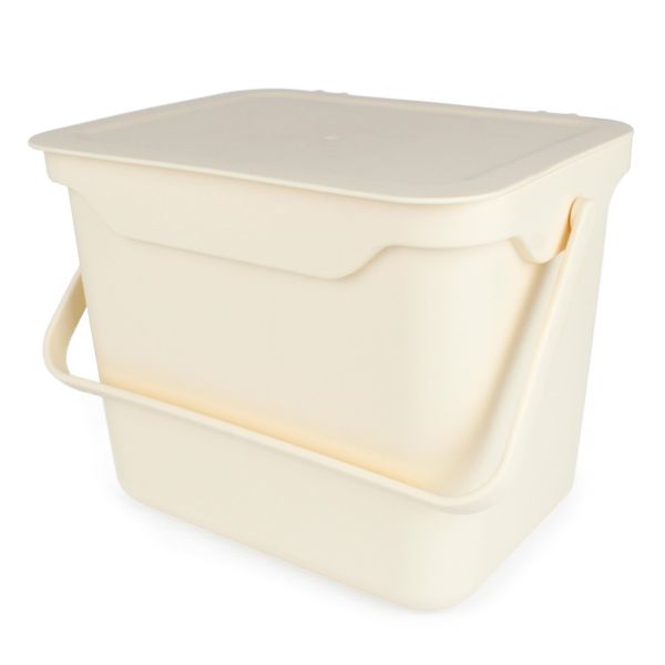 Easy Eco Cream Kitchen Compost Caddy/Food Recycling Waste Bin - 5 Litre (5L)