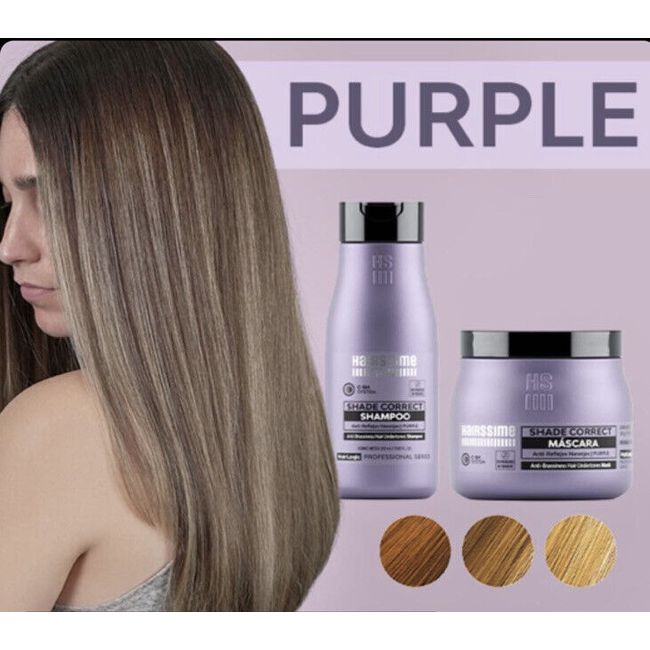 Hair Shampoo SHADE CORRECT  Purple for  Unwanted  Oringe Tone Cleanter Hairssime