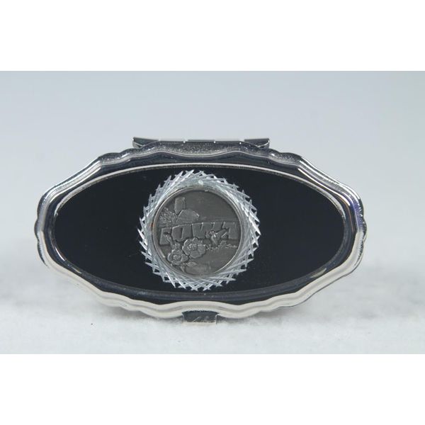 Pill Box Case / Holder "IOWA" Two Compartments Silver Tone NEW!