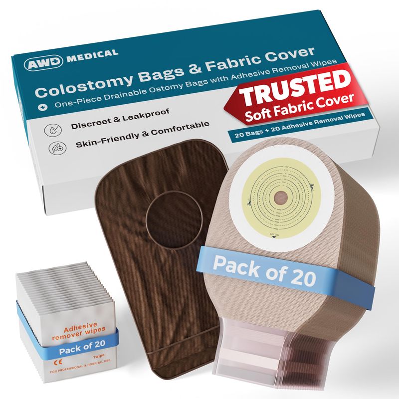 20 PCS Colostomy Bags – Ostomy Supplies - One-Piece Drainable Ostomy ...