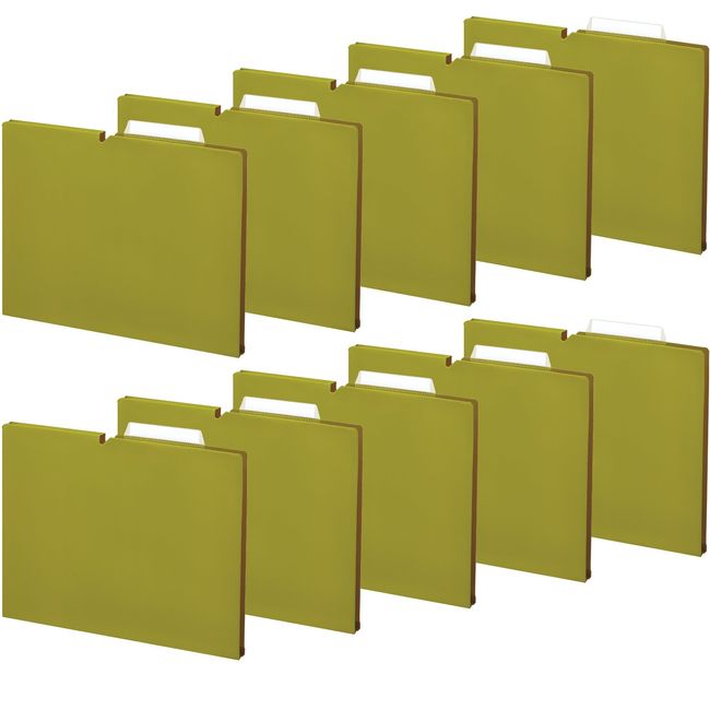 Kokuyo File Individual Folders NEOS A4 10 Pieces, light olive