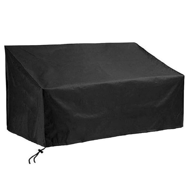 Hainnum Bench Cover, 2/3/4 Seater, Waterproof, Windproof, Dustproof, Rainy Season, Tear-Resistant, Anti-UV, Multifunctional, 210D Oxford Sofa Cover, For Indoor and Outdoor Use, Bench Cover, Four Seasons, Black, Storage Bag Included (L-4 Seater, 74.8 x 26.