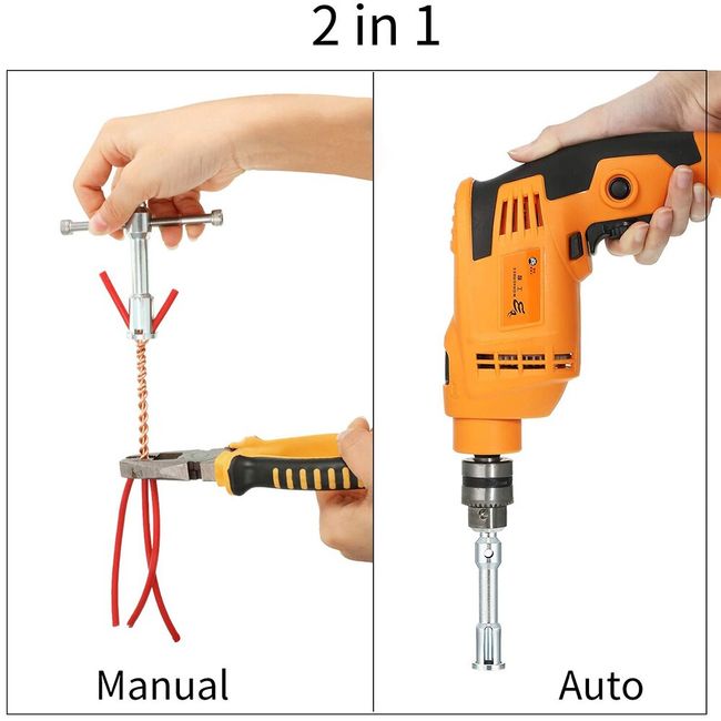 Universal Wire Twisting Tool Cable Wire Stripper and Twister Wire Stripping  Tool for Electrician by Drill Driver or Manually (Blue) 