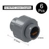 sourcing map 6 Pcs 1/2" Union PVC Coupling Pipe Fitting (Socket x Socket) PVC Slip Union Coupling Adapter Schedule 40, EPDM O-Ring, Grey