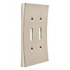 Franklin Brass 64928 Concave Double Toggle Switch Wall Plate / Switch Plate / Cover, Satin Nickel