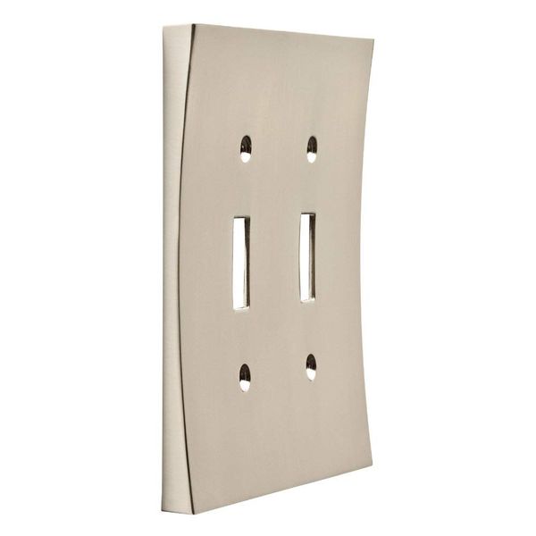 Franklin Brass 64928 Concave Double Toggle Switch Wall Plate / Switch Plate / Cover, Satin Nickel