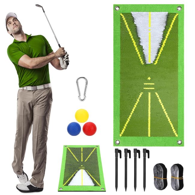 zerotop Golf Trainingsmatte für Swing Detection Batting Analysis Swing Path and Correct Hitting Posture Golf Practice Mat, 10 x 20in Professionelle Golf Übungsmatte Golfübungsgeräte für Indoor Outdoor