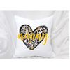 Leopard print Nanny heart cushion cover.