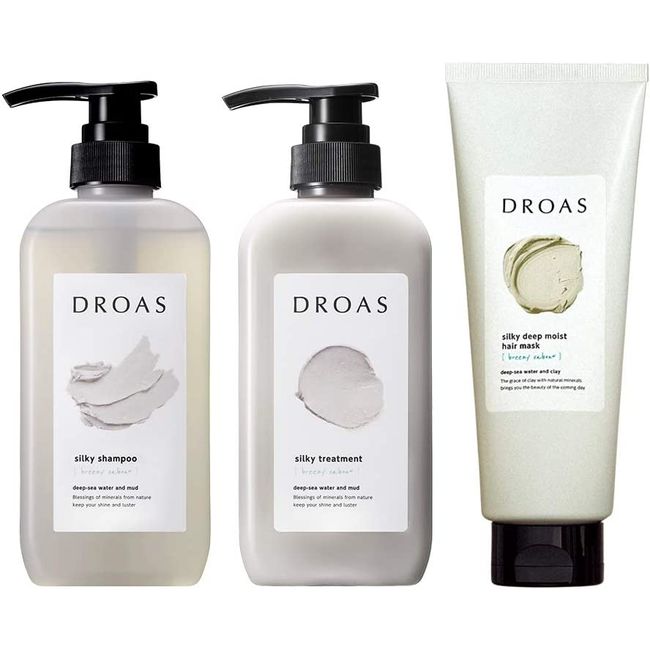 DROAS Mud Hair Esthetic Set [Silky] (Shampoo/Treatment/Hair Mask Set) Breezy Sabon Scent Smooth, Wavy, Smooth, Mangeable, Shiny