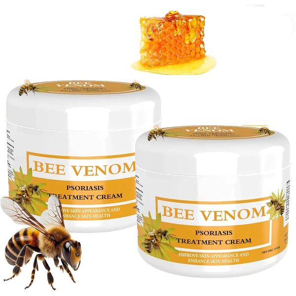 2pcs Bee Venom Psoriasis Treatment Cream Bee Venom Psoriasis Cream Bee Venom Psoriasis Treatment Cream New Zealand Bee Venom Cream Honey Bee Psoriasis Cream (30 g*2)