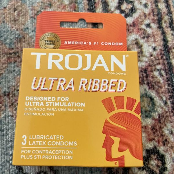 Trojan Ribbed Size 3s Trojan Ultra-Ribbed Lubricated Latex Condoms 3ct