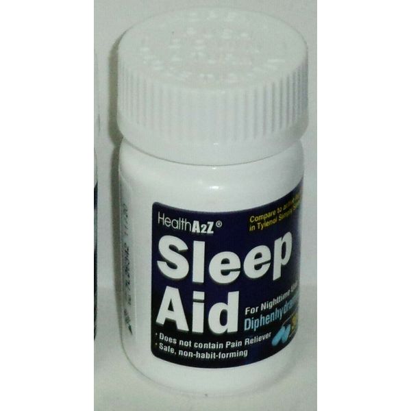 1 Bottle Of Health A (2) Z Sleep Aids, Diphenhydramine HCl  25mg 30 Tabs Sealed