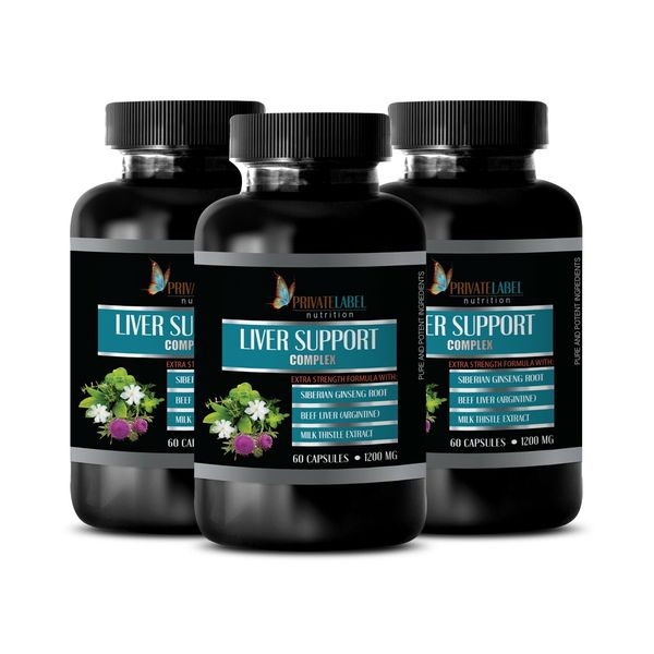 milk thistle extract - LIVER SUPPORT COMPLEX - detox pills - 3 Bot 180 Capsules