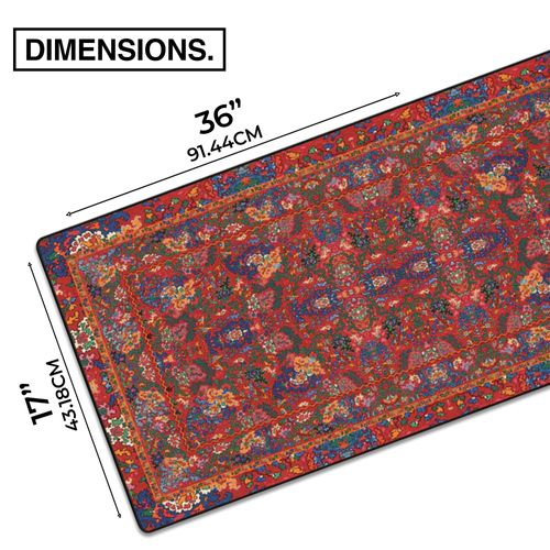 MPCO. Arabic Textiles Large Gaming Desk Pad - 36" x 17" Aeroglyde Fabric Cobalt-and-Clover Desk Mats - Non-Slip, Washable, Smooth Glide for Precision Gaming & Work