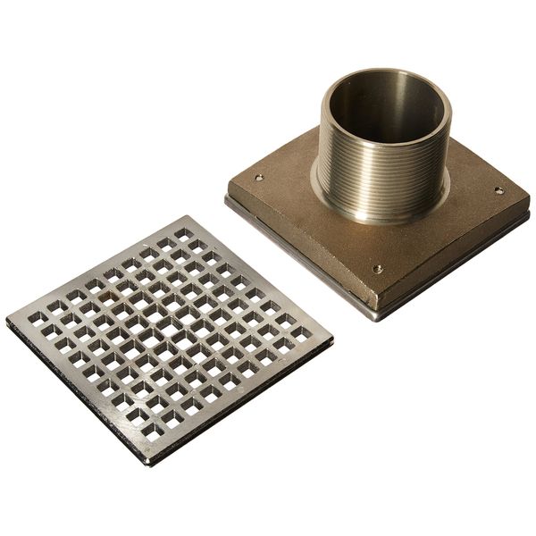 Newport Brass 233-401 Decorative Drains 4" Square Shower Drain Grid, Polished Chrome