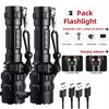 Solar Charging Flashlight 5 Modes IPX4 Waterproof Emergency Light for Hiking