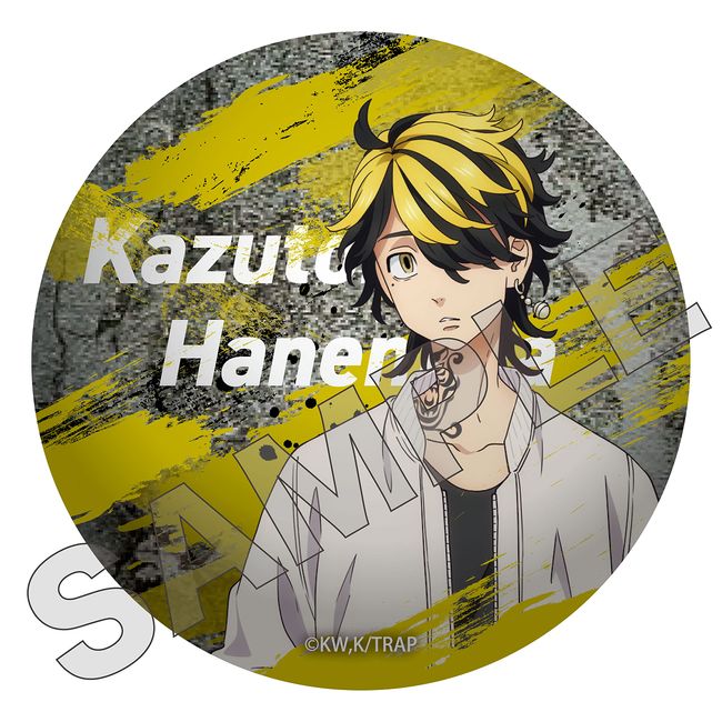 Tees Factory Tokyo Revengers TR-5580875HK Kazutora Hamamiya Can Badge with Case, Approx. H2.6 x W2.6 x D0.6 inches (65 x 65 x 15 mm)