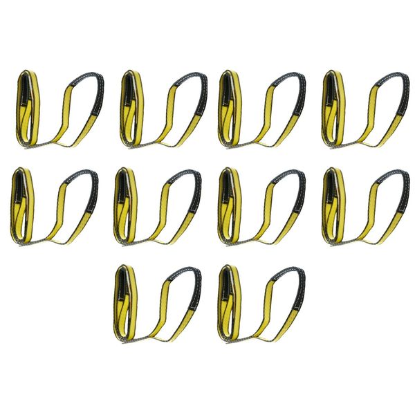 10 Pack - 1" x 12' Poly Lifting Sling Eye & Eye 2-ply Web Choker Tow Pull Strap