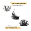 QUEWEL Cluster Lashes 72 Pcs Wide Stem C/D Curl 8-16mm Length DIY Eyelash Extension False Lashes Individual Natural&Mega Styles Soft for Personal Makeup Use at Home (Mega-D-MIX8-16)