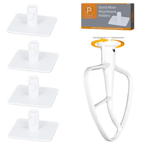 Stand Mixer Attachment Holders Compatible with Kitchen Aid Mixer Accessories (White)