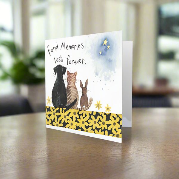 Sympathy Card Cat Dog Pet Alex Clark Fond Memories Thinking of You Cards Glitter