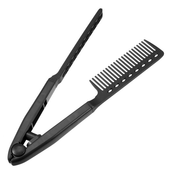 VOCOSTE Hair Straightener Comb Heat Resistant Home Straightener Hair Styling Comb ABS Black