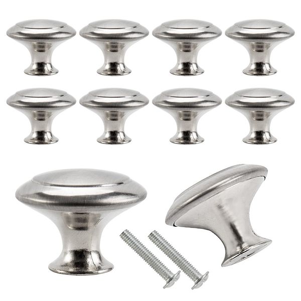 liuzhuo Drawer Knobs Pulls, Set of 10, Drawer Knobs, Door Pulls, Handles, Stainless Steel Drawer Pulls, Clear Crystal, Drawer, Cabinet with Screws, Cupboard Cupboard, Silver