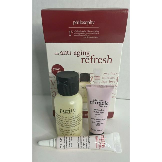 NEW❤ SET 3PC  Philosophy anti-aging Refresh cleanser, moisturizer, serum