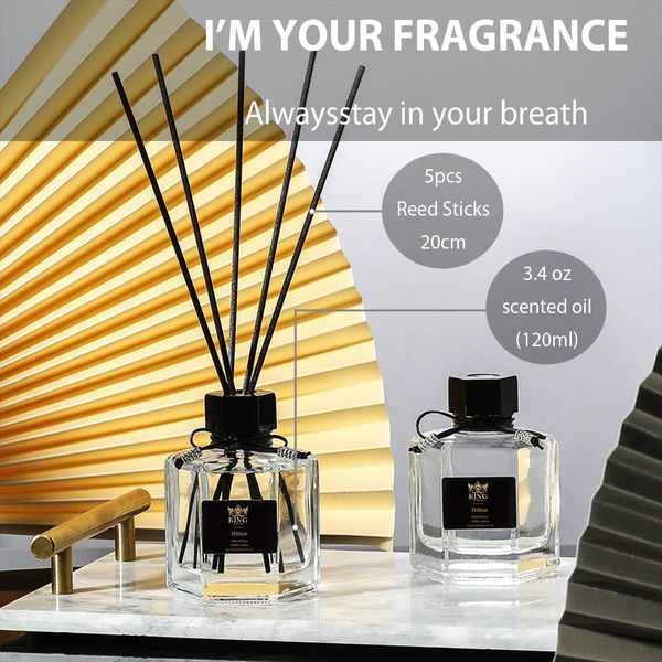 KING OF SCENTS Reed Diffuser (120ml) Hilton Hotel Reed Diffuser Set,Reed Diffuse