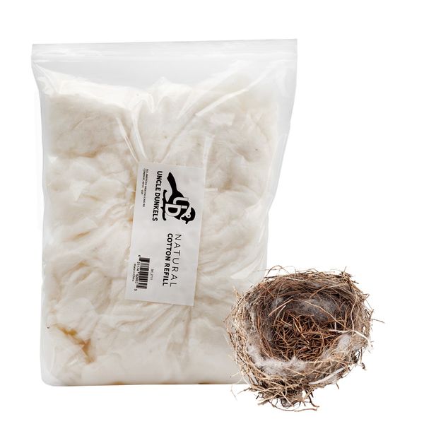 Natural Replacement Cotton for Bird Nest Material Holder, Refill Dispenser