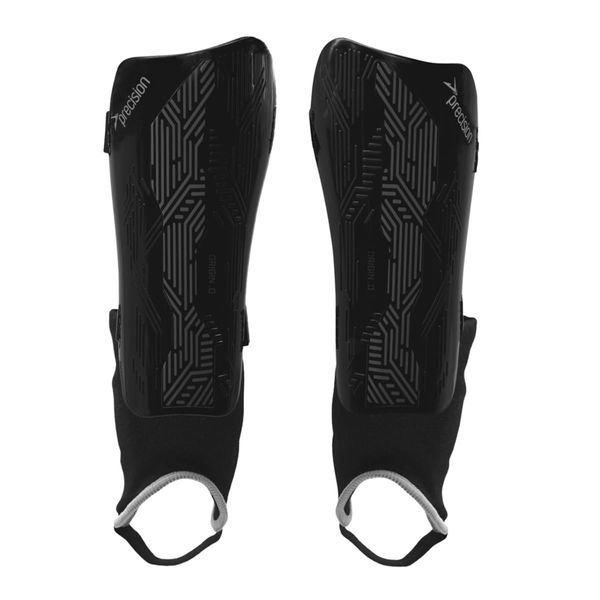 Precision Origin Shin & Ankle Guards Leg Protection Light Weight (Black/Black, Medium)