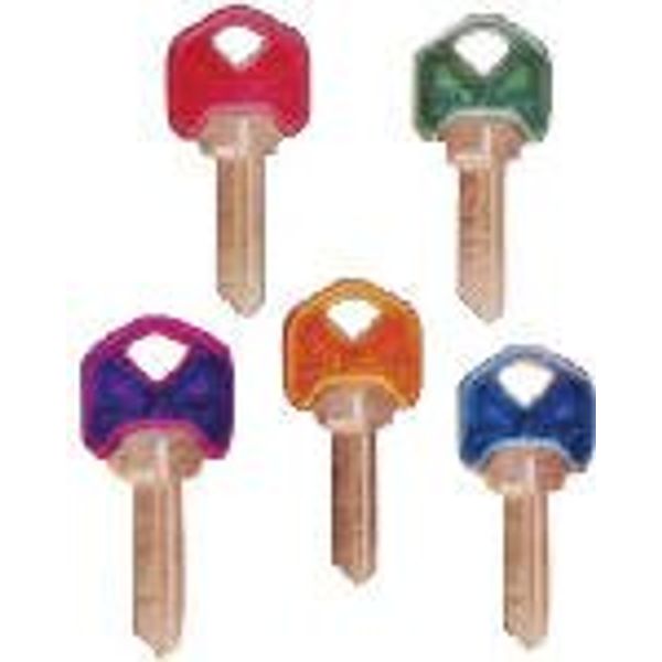 Kaba Ilco KW1-PC-ASSORTED Key Blank, Kwikset Cool Color, Plastic Head - Quantity 5