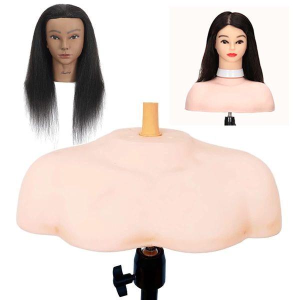 Ruilong shoulder model Mannequin Head Stand support Holder,Bust Just Shoulder Platform for Display for Cosmetology Hairdressing Training at Home and Salon Use,shoulder model (Medium shoulder)