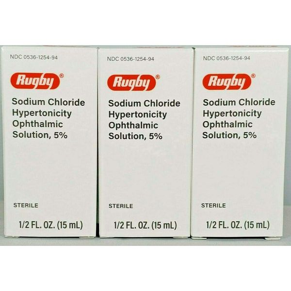 RUGBY Sodium Chloride  5% Eye SOLUTION 15 mL ( 3 pack ) MURO SOLUTION 2/27 Exp