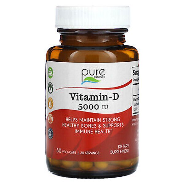 Vitamin-D, 5,000 IU, 30 Vegi-Caps
