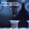 Narkysus 300Pcs Ink Cups - Disposable Ink Caps Mixed Small Medium Large Ink Caps Plastic Pigment Ink Cups Microblading Makeup Cups