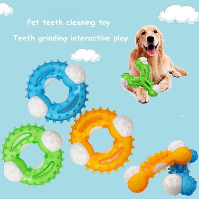 1pc Random Color Dog Toy Chew Resistant Rubber Chew Toy For Small