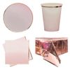 Rose Gold & Pink Ombre 8 Person Value Party Pack – Elegant Disposable Tableware Set